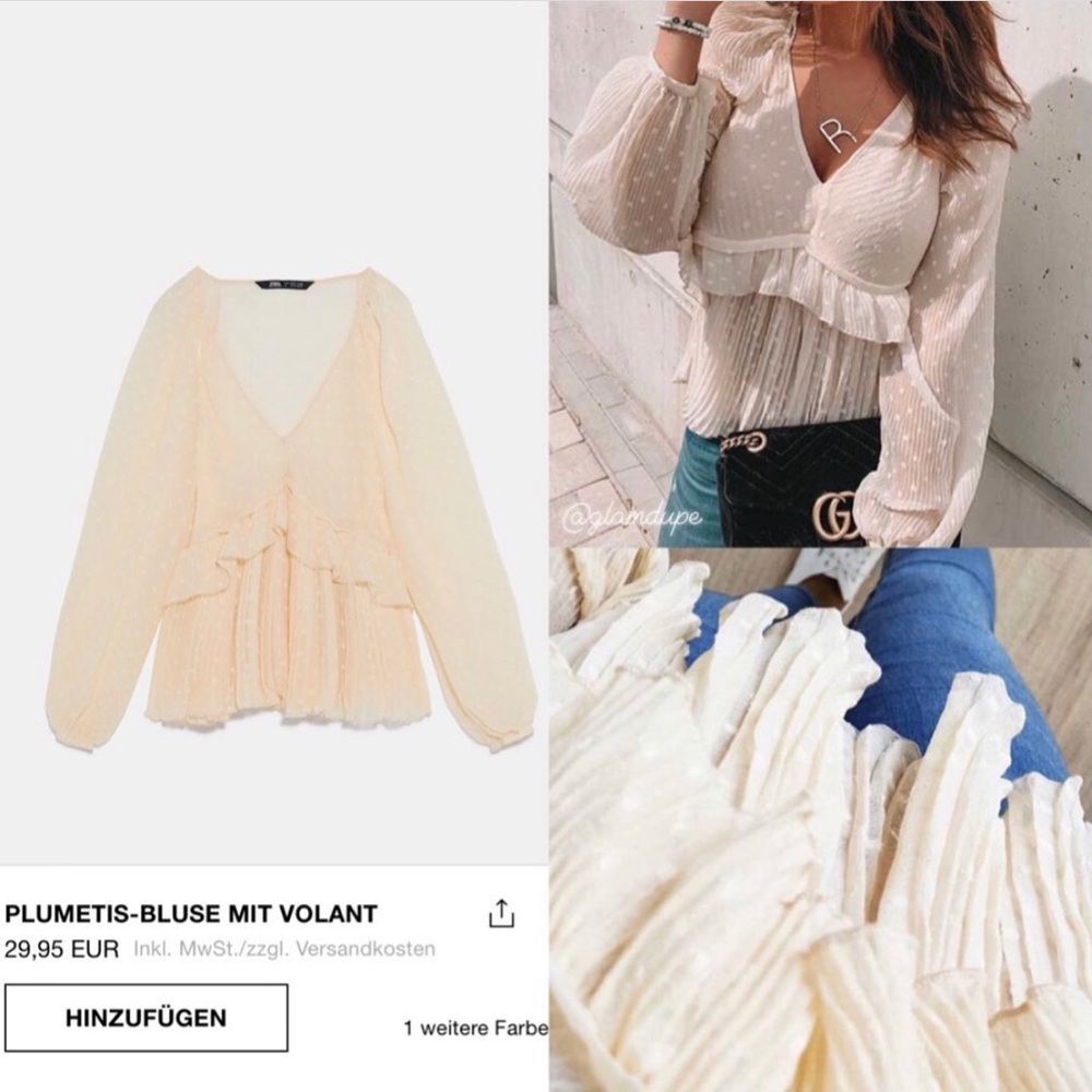 NEW! ZARA Dot Ruffle Blouse